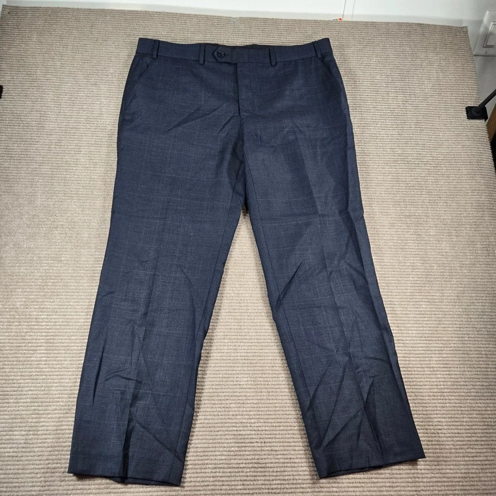 Lauren Ralph Lauren Mens 42R 38x29 Blue Windowpane‎ Check 100% Wool Suit